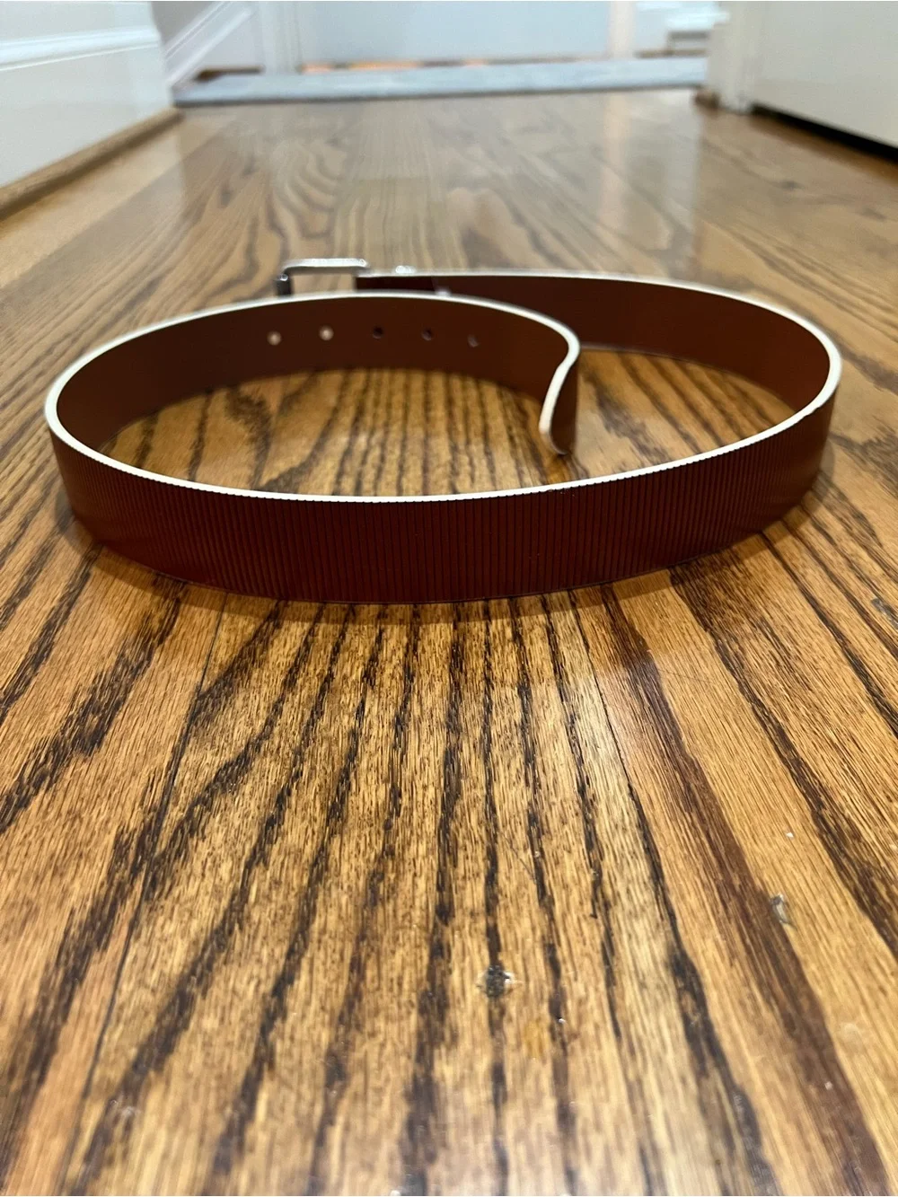 Johnston & Murphy Pair Men's Ribbed Textured Leather Belts Sz 34 Black Brown